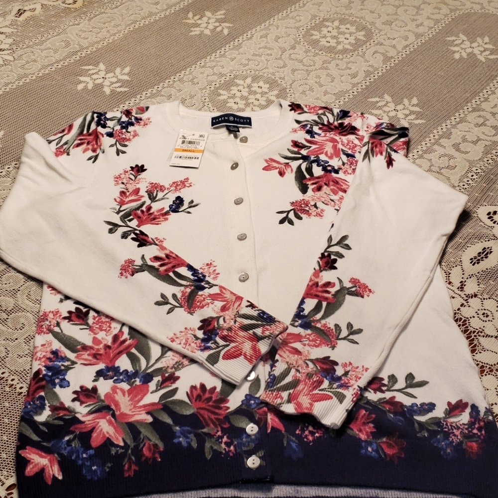 Karen Scott button up sweater